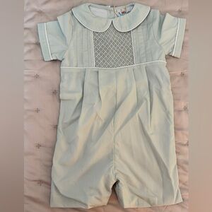 Busy Bee Smocks! Sage Hattie’s Heirloom Boys Woven Romper